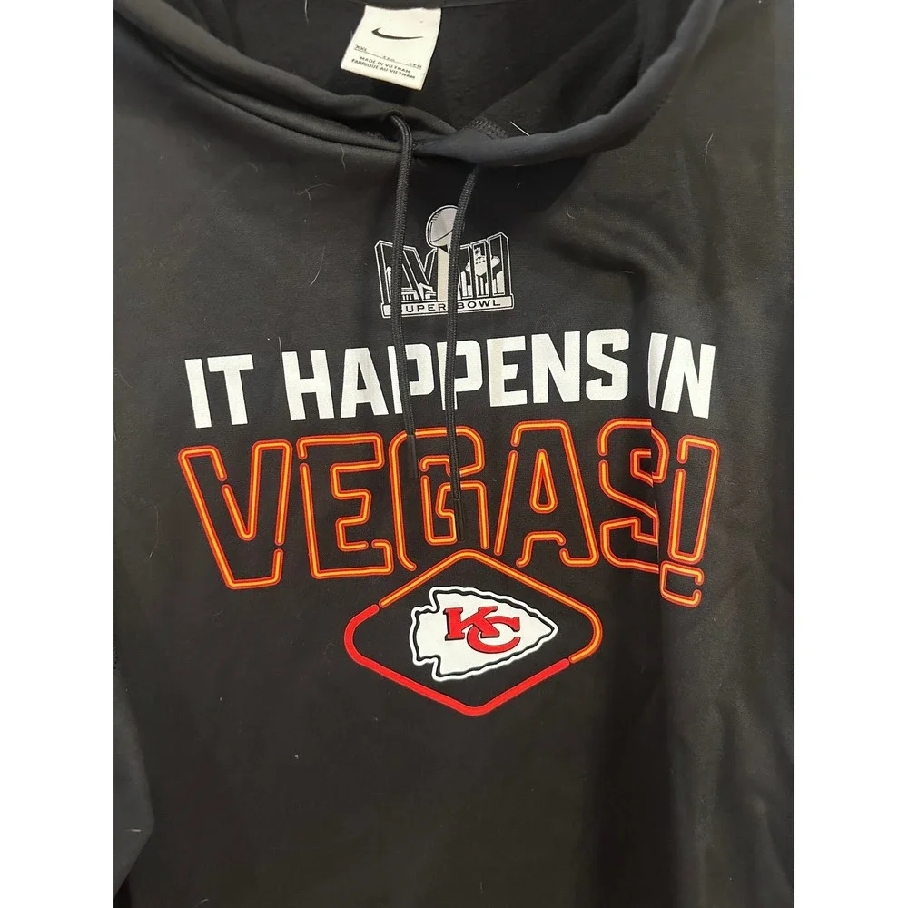 Nike Kansas‎ City Chiefs Super Bowl LVIII It Happens In Vegas Hoodie XXL